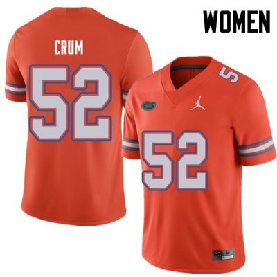 Women's Florida Gators #52 Quaylin Crum NCAA Jordan Brand Orange Authentic Stitched College Football Jersey JDI6562YH